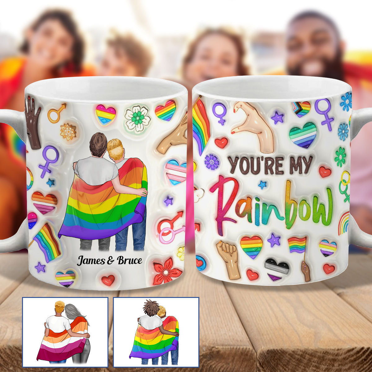 Tu es mon arc-en-ciel - Mug personnalisé de soutien LGBT