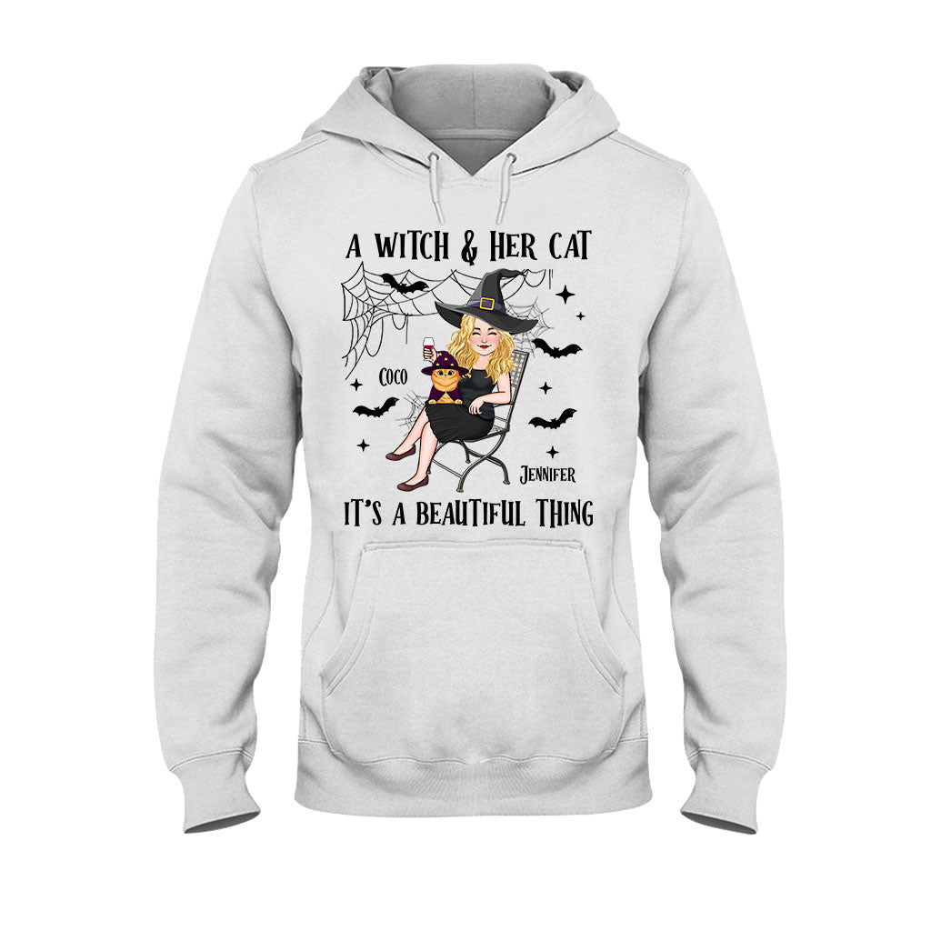 A Witch And Her Cat - Personalized Witch T-shirt And Hoodie