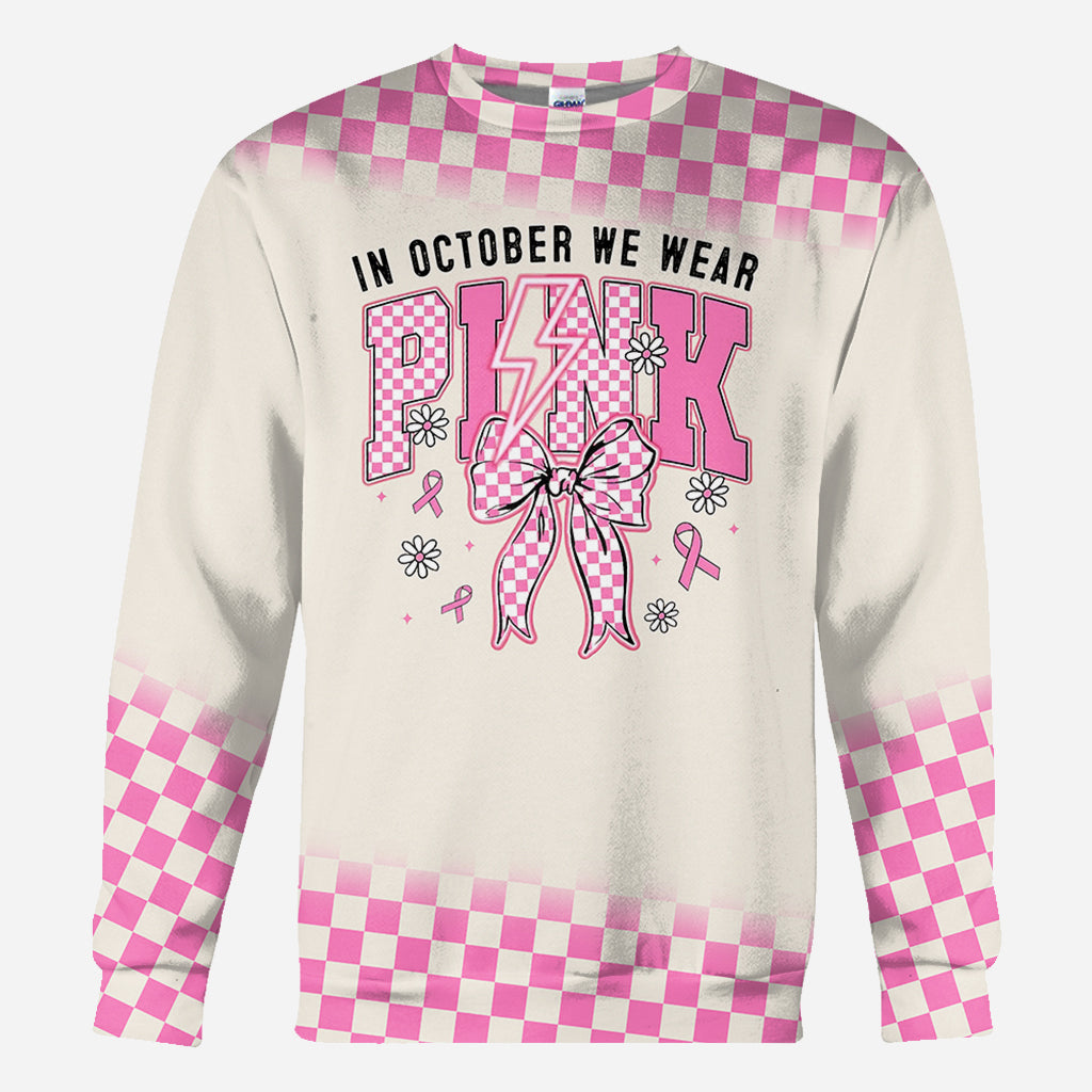 En octobre, on porte du rose - T-shirt personnalisé intégral pour la sensibilisation au cancer du sein