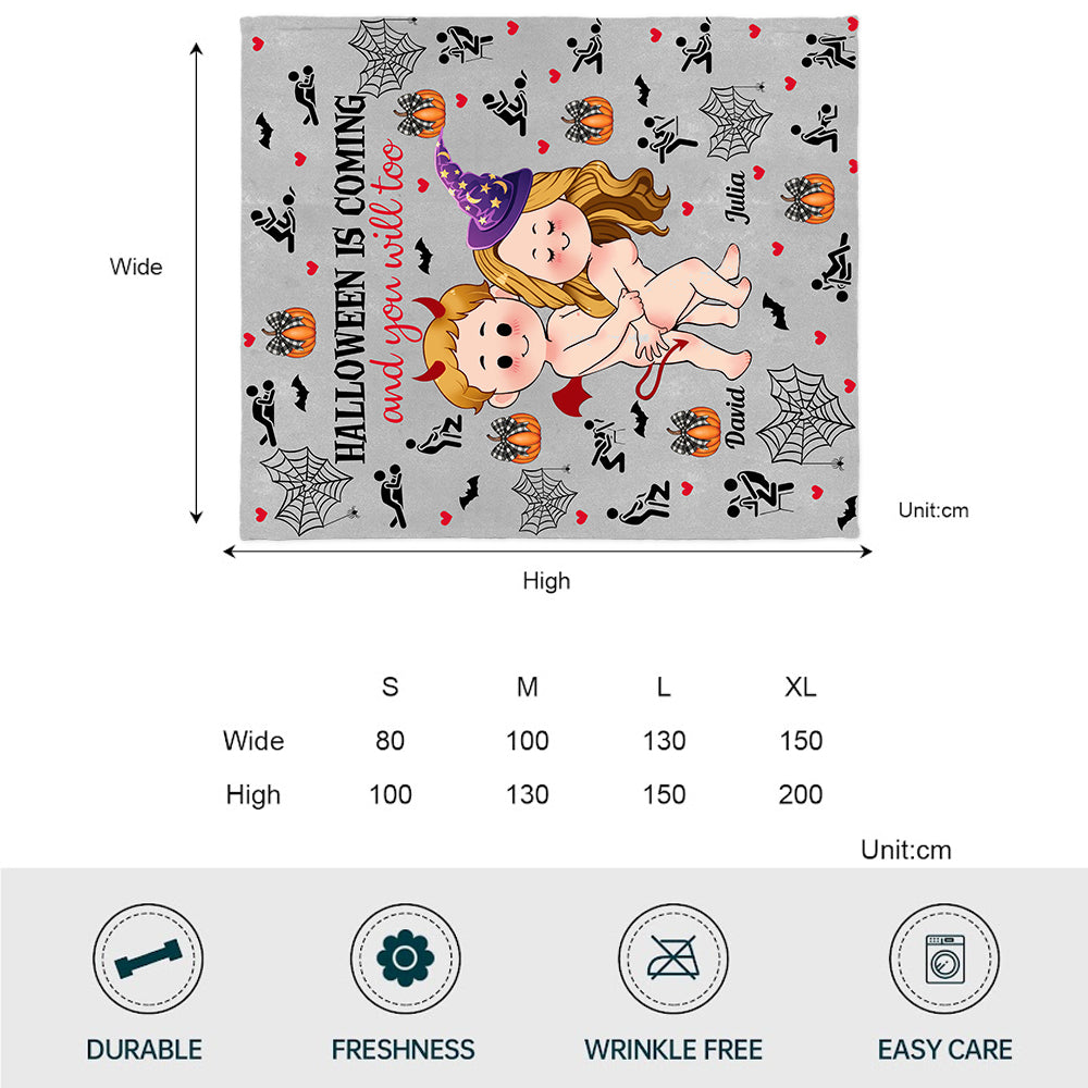 Halloween Is Coming - Personalized Couple Blanket