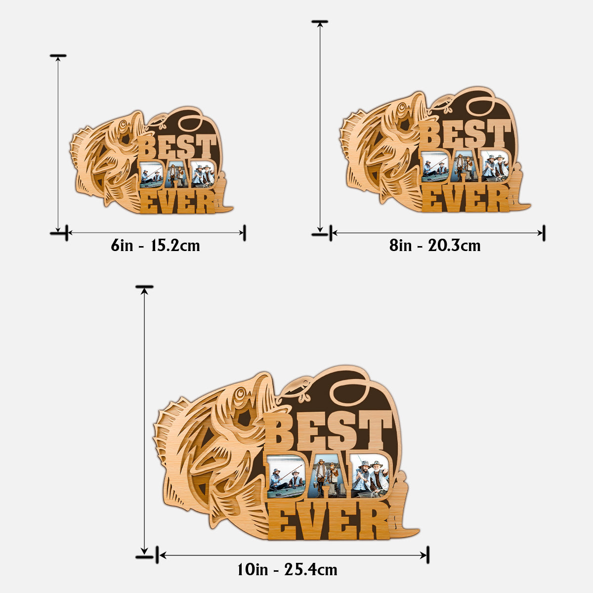 Meilleur papa du monde - Plaque en bois personnalisée à 2 couches « Papa »