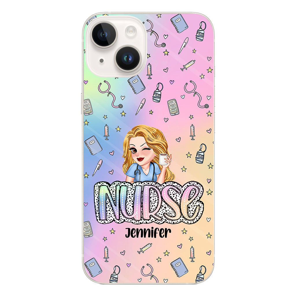 Vie d'infirmière - Étui de téléphone transparent personnalisé pour infirmière