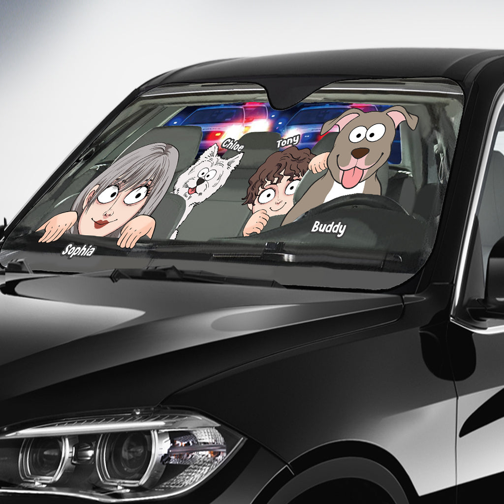 Toi, moi et les chiens - Pare-soleil de voiture personnalisé pour chiens