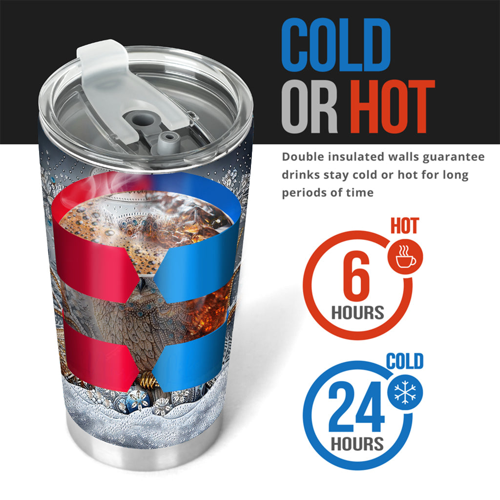 Sparkle Blue Owl - Personalized Owl Tumbler