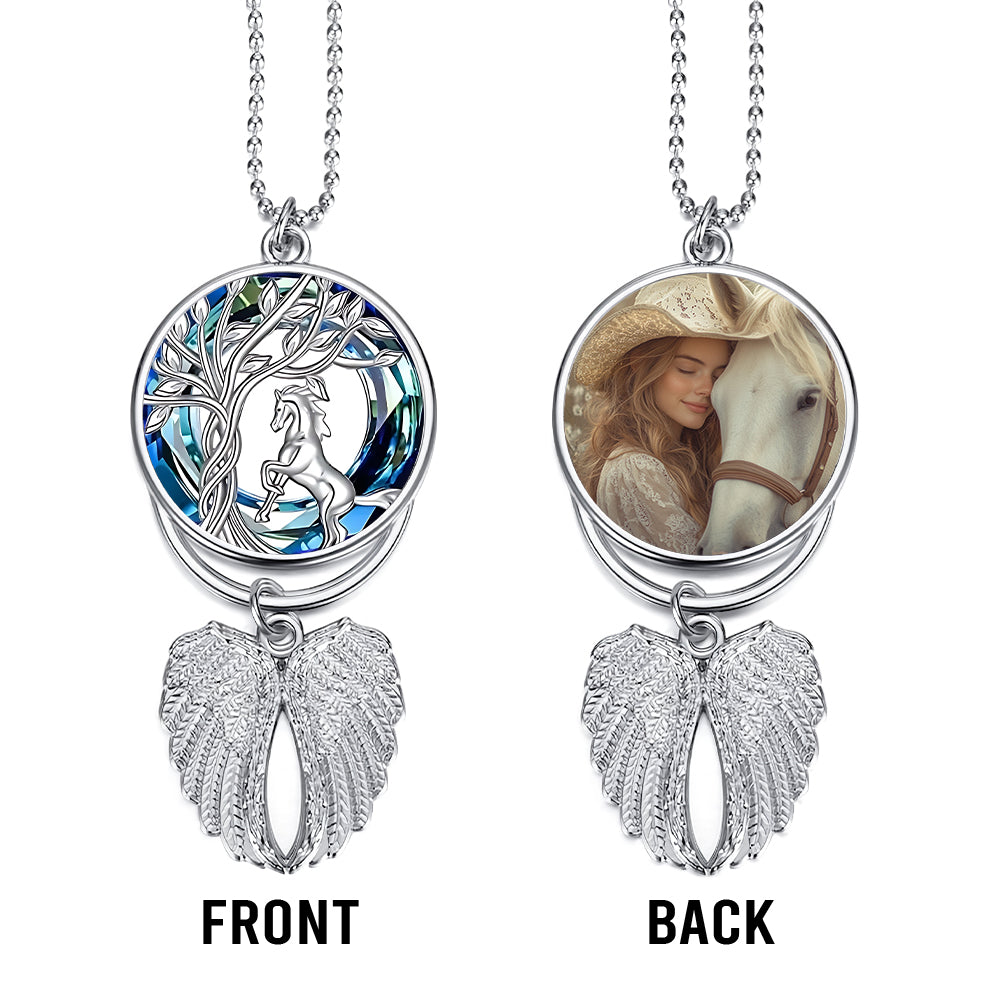 À jamais aimé - Ornement personnalisé en forme d'ailes de cheval