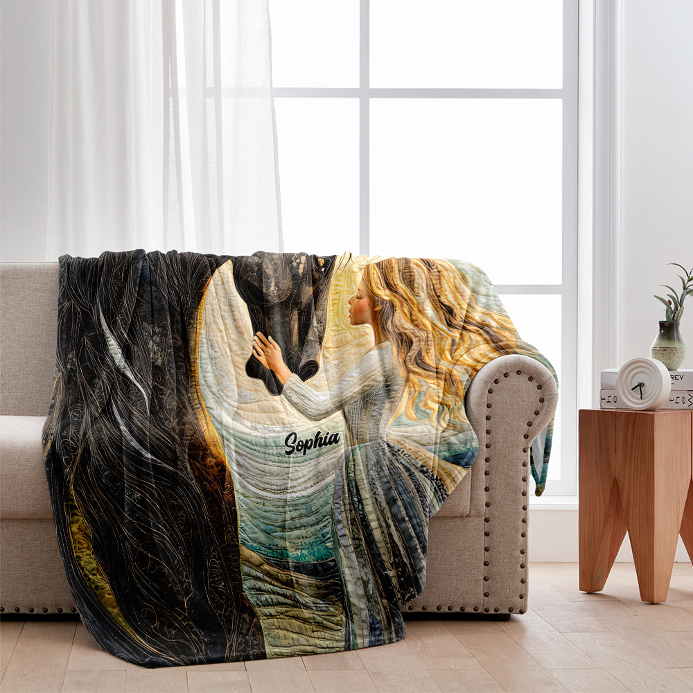 Juste une fille qui aime les chevaux - Couverture à cheval personnalisée