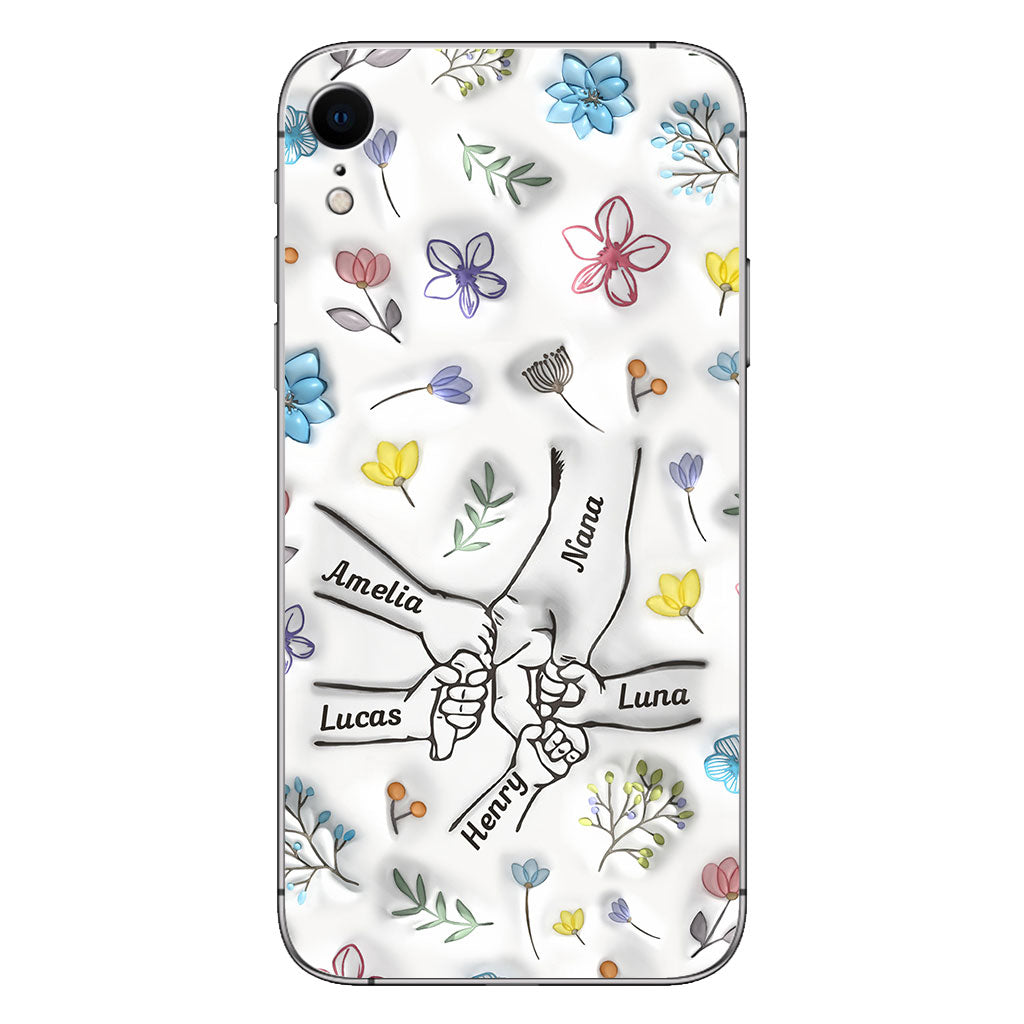 Mamie qui se tient la main - Coque de téléphone personnalisée pour grand-mère