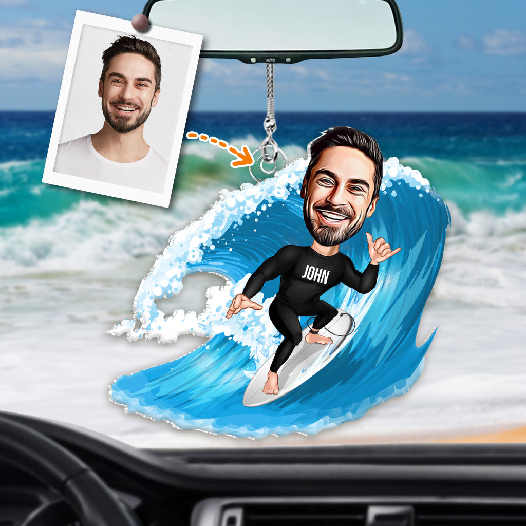 Everything Will Kill You so Choose Something Fun - Personalized Surfing Custom Shaped Car Ornament