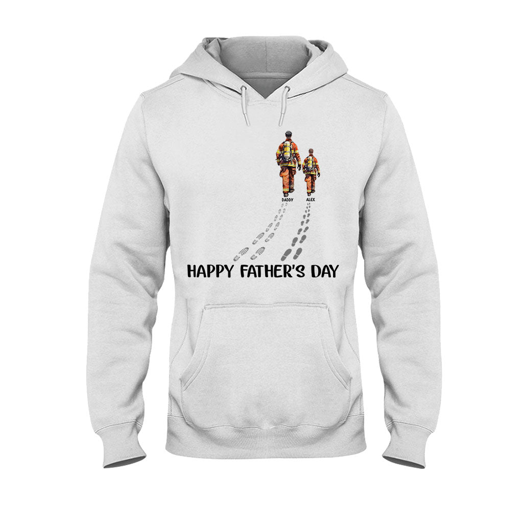Bonne fête des pères, papa pompier ! - T-shirt et sweat à capuche personnalisés pour pompier