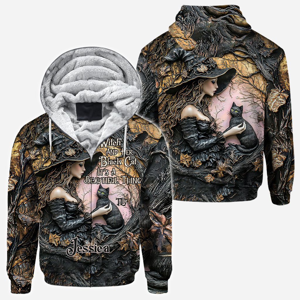 Une sorcière et son chat noir : c'est magnifique ! - T-shirt personnalisé « Sorcière »