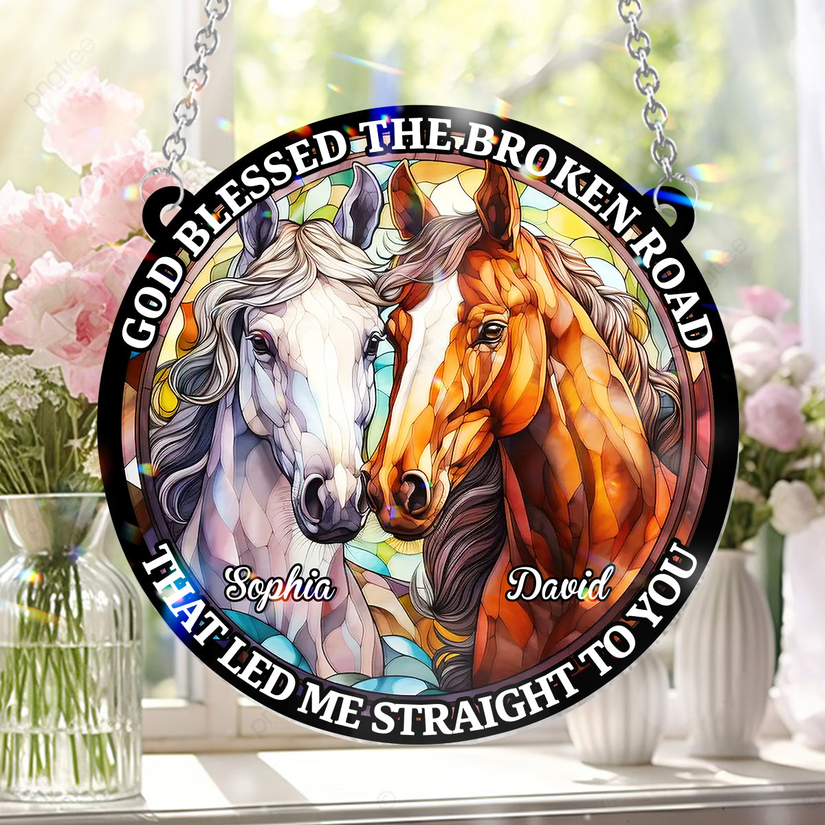 Let Me Straight To You - Personalized Horse Window Hanging Suncatcher Ornament