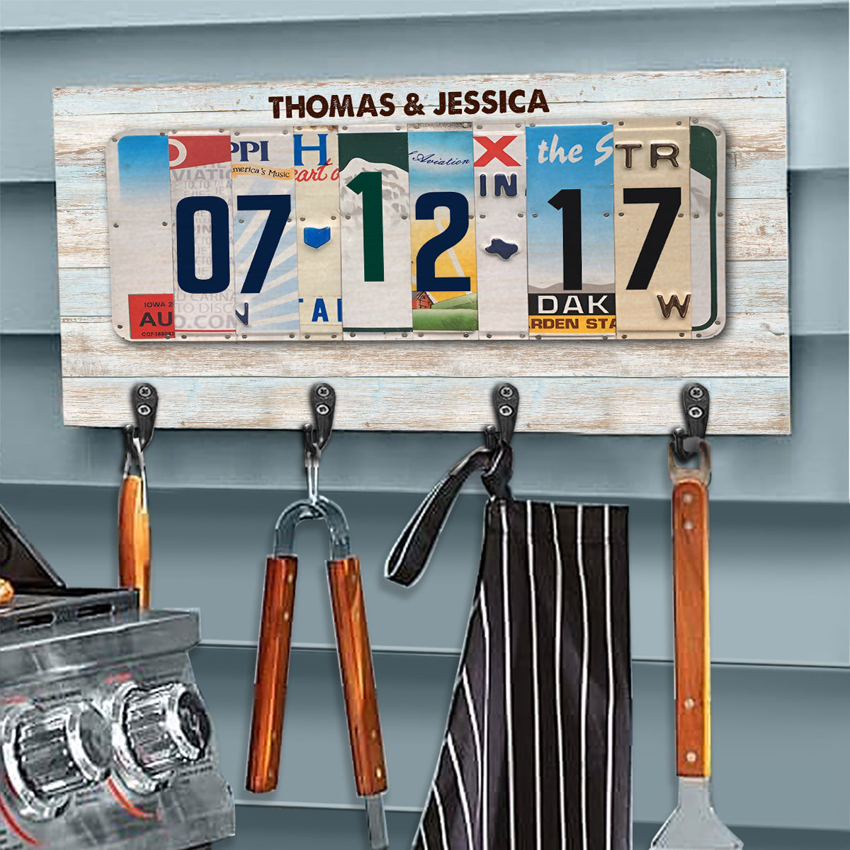 Plaque d'immatriculation « Ensemble depuis » - Porte-clés personnalisé pour couple