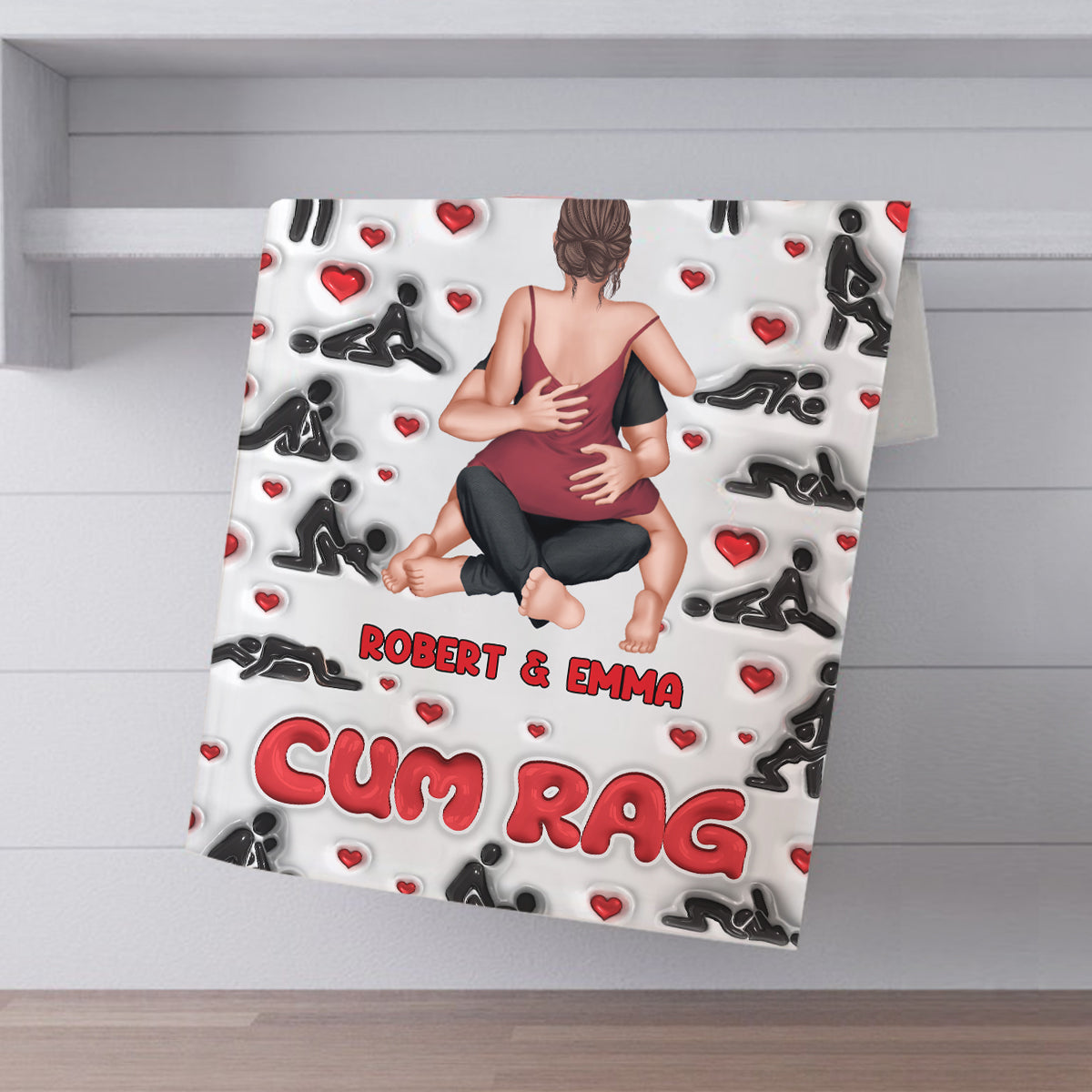 Serviette personnalisée pour couple Cum Rag