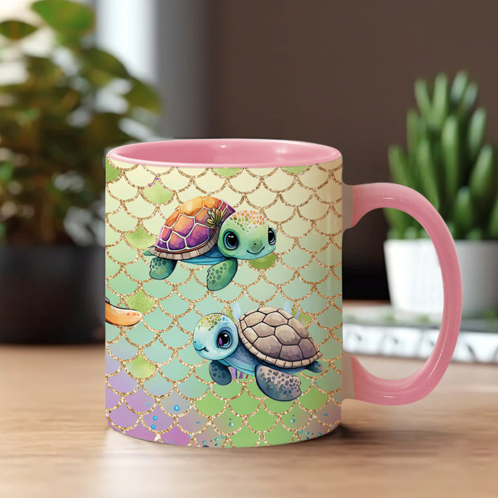 Tasse personnalisée avec motif tortues mignonnes