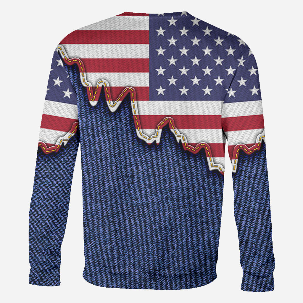 Papa American Flag - Personalized Grandpa All Over Shirt