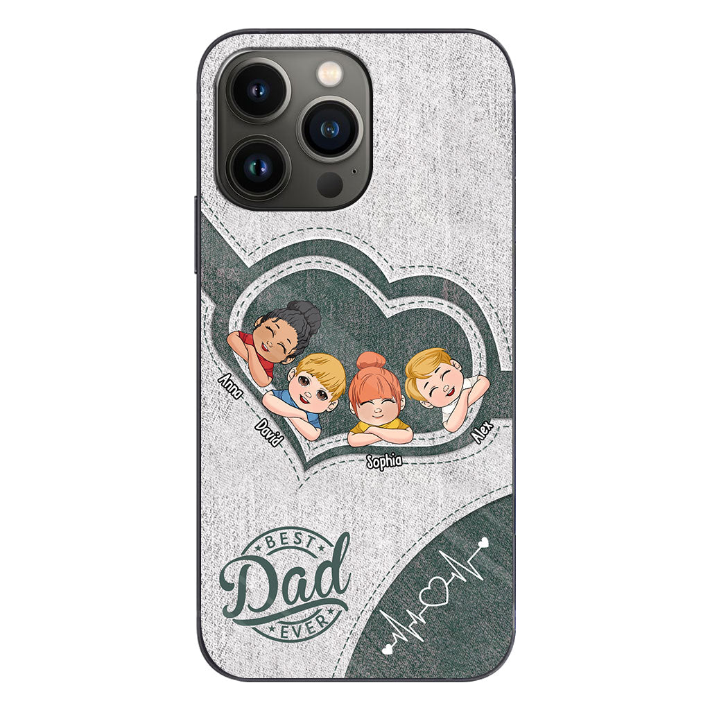 Dad's Heart Best Dad Ever - Personalized Father Phone Case