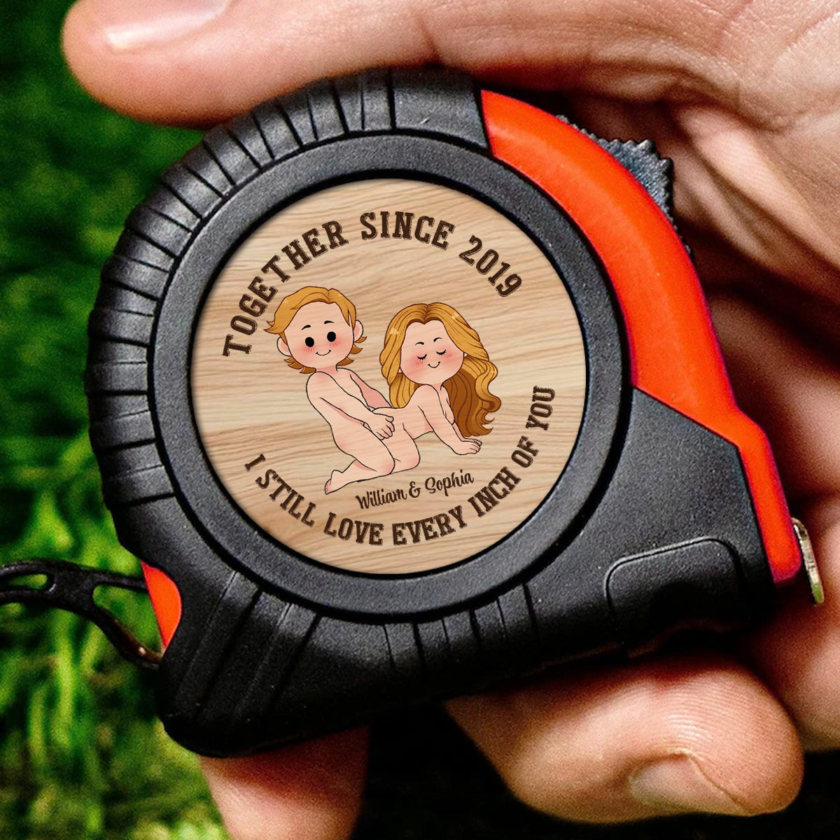 Je t'aime de tout mon cœur - Mètre ruban personnalisé pour couples