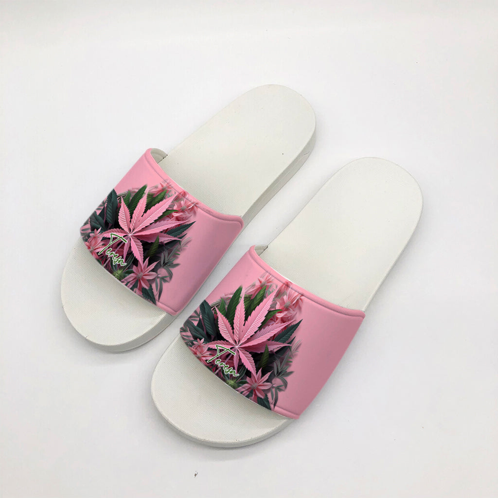 Pretty Lil' Pothead - Personalized Weed Slide Sandals