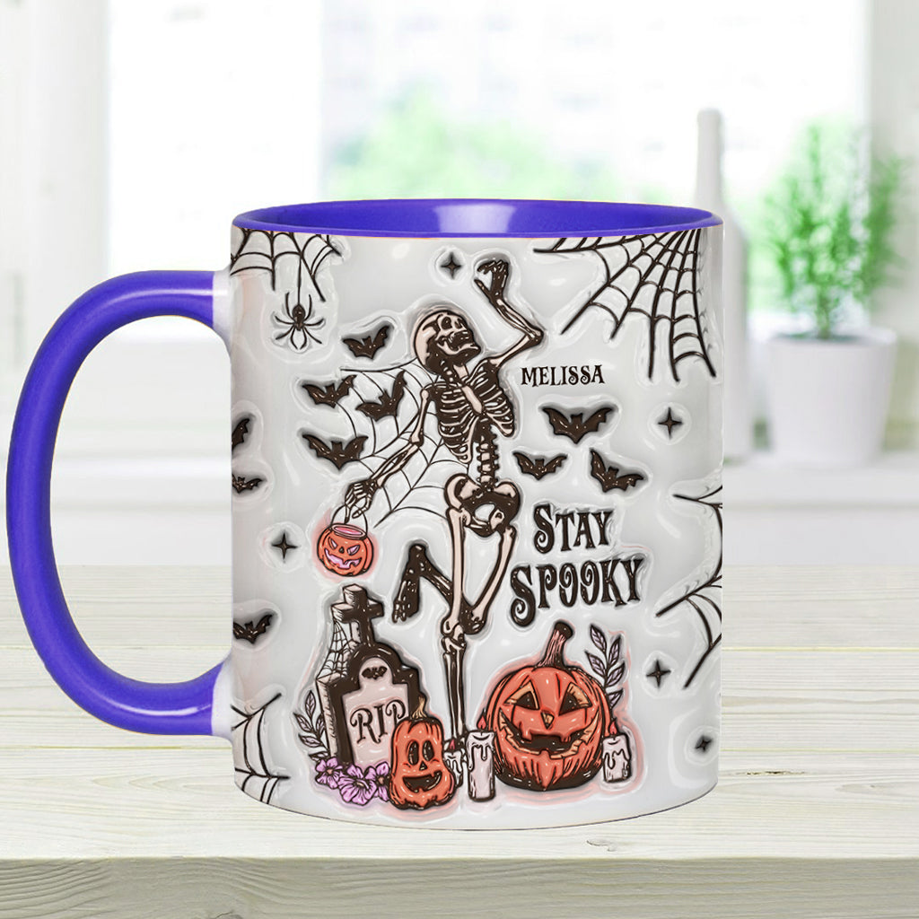 Restez effrayant - Mug personnalisé à motif crâne