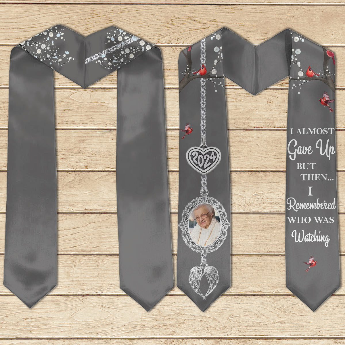 J'ai failli abandonner, mais je me suis souvenue de qui me regardait - Étole de remise de diplôme personnalisée 