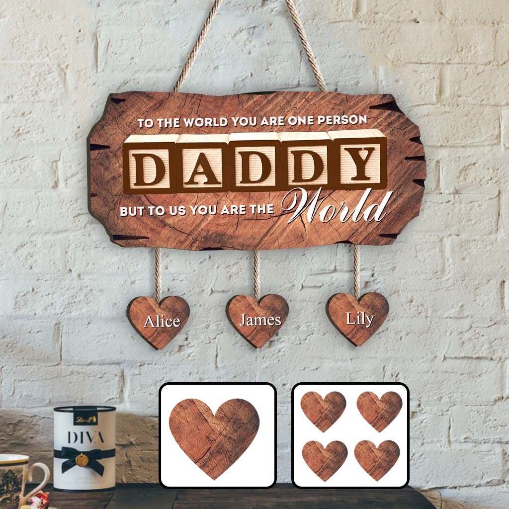 Tu es le monde - Panneau personnalisé pour père en bois de palette