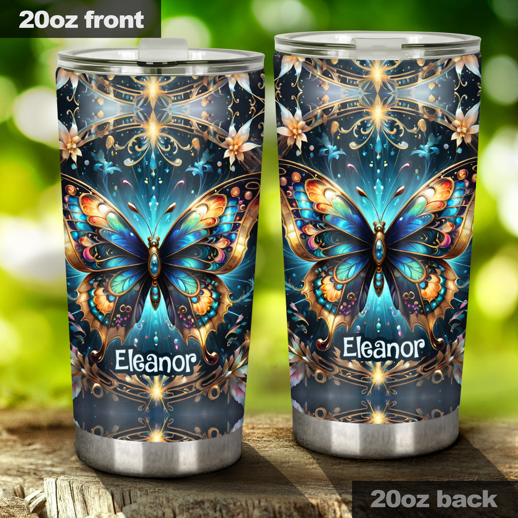Gobelet papillon personnalisé or métallisé - Superbe motif papillon