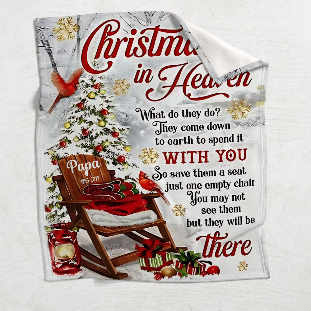 Christmas In Heaven - Personalized Memorial Blanket