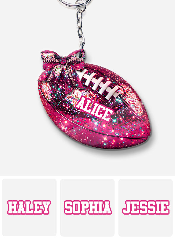 In Octorber We Watch - Personalized Football Keychain