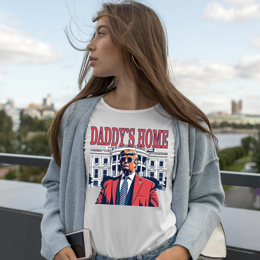 T-shirt « Papa à la maison », T-shirt Maison Blanche Trump 2024, T-shirt du 4 juillet, T-shirt républicain, T-shirt politique