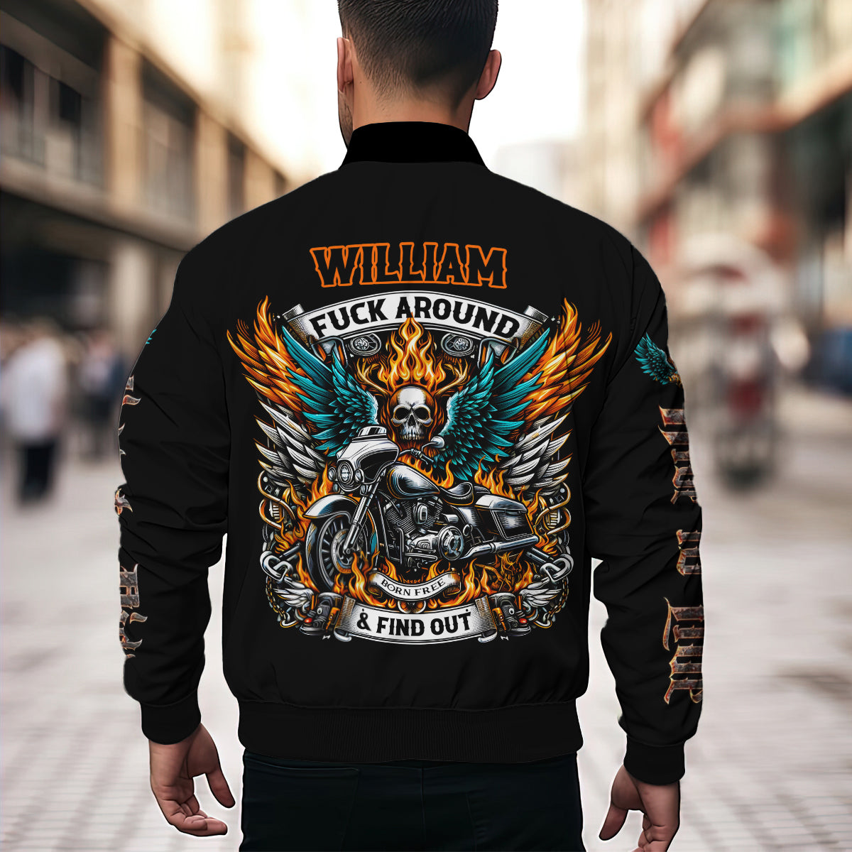 Old Biker - Personalized Biker Bomber Jacket