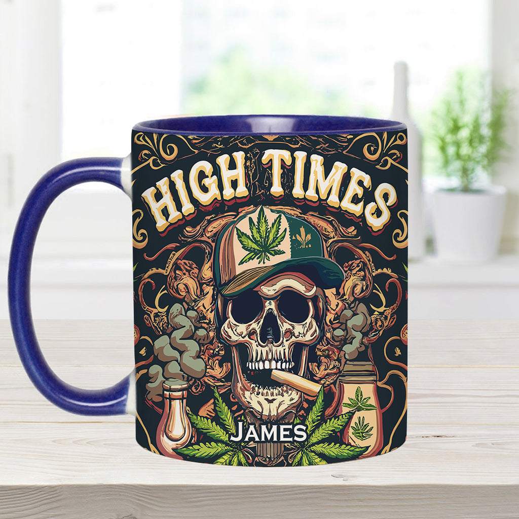 Skull High Times 420 - Personalized Weed Accent Mug