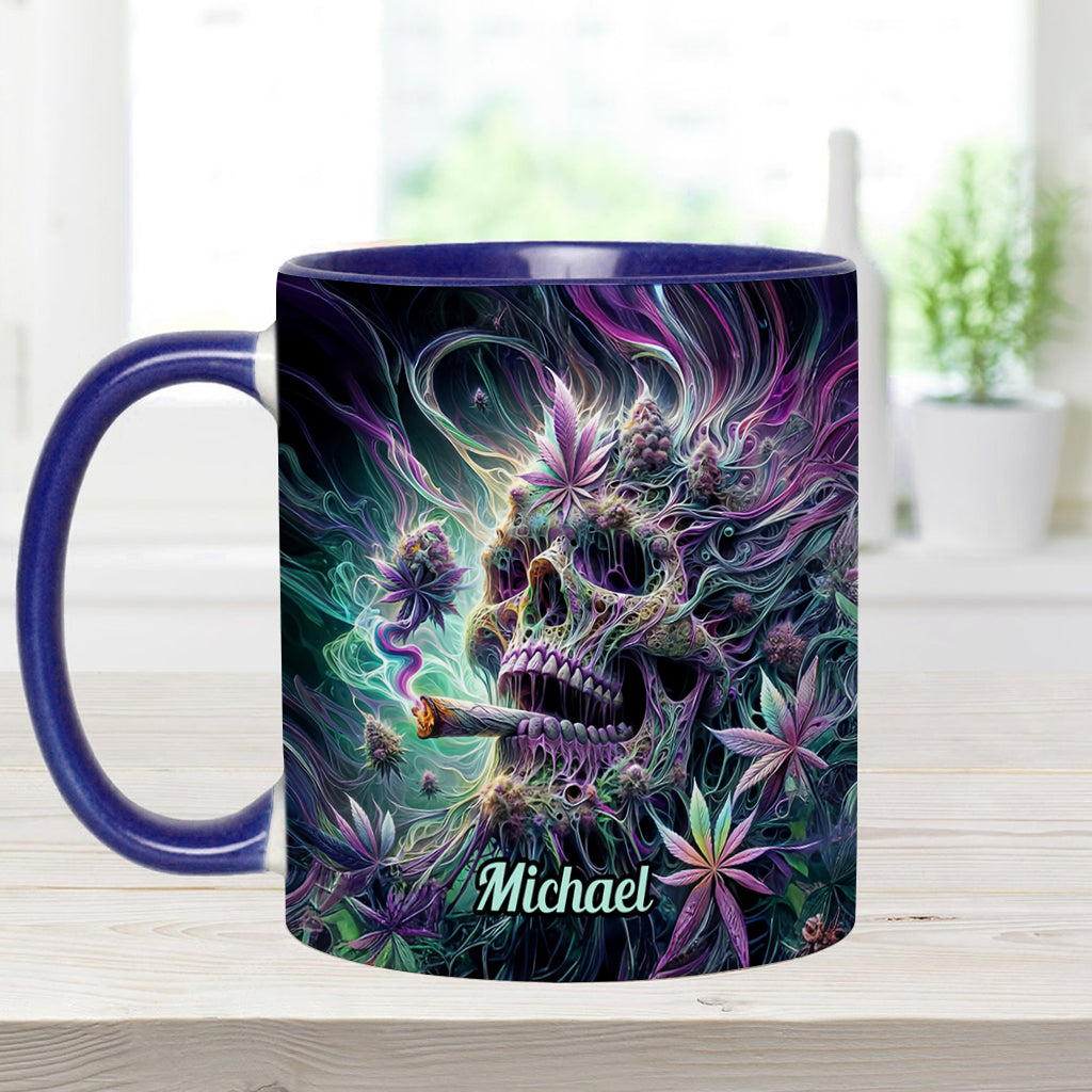 Mug personnalisé « Crâne magique » avec motif cannabis