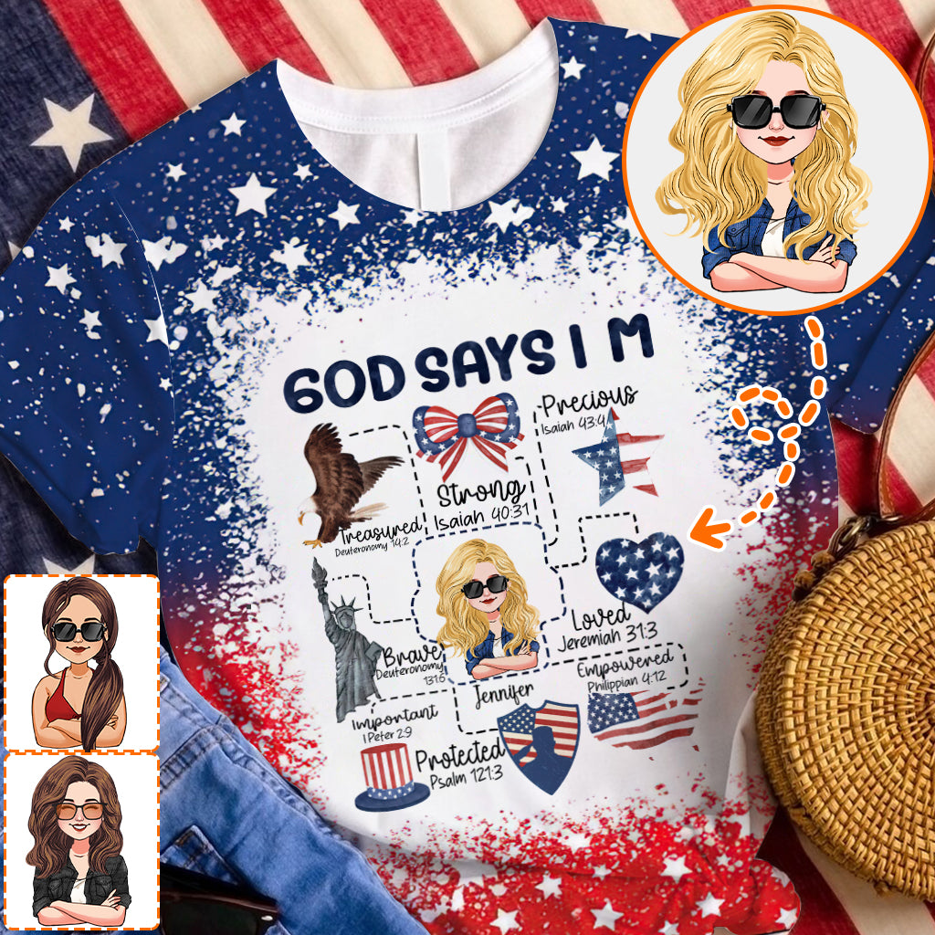 Dieu dit que tu l'es - T-shirt chrétien personnalisé intégral