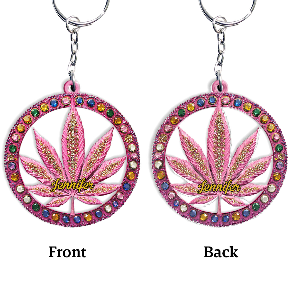 Stoner Chick - Personalized Weed Keychain