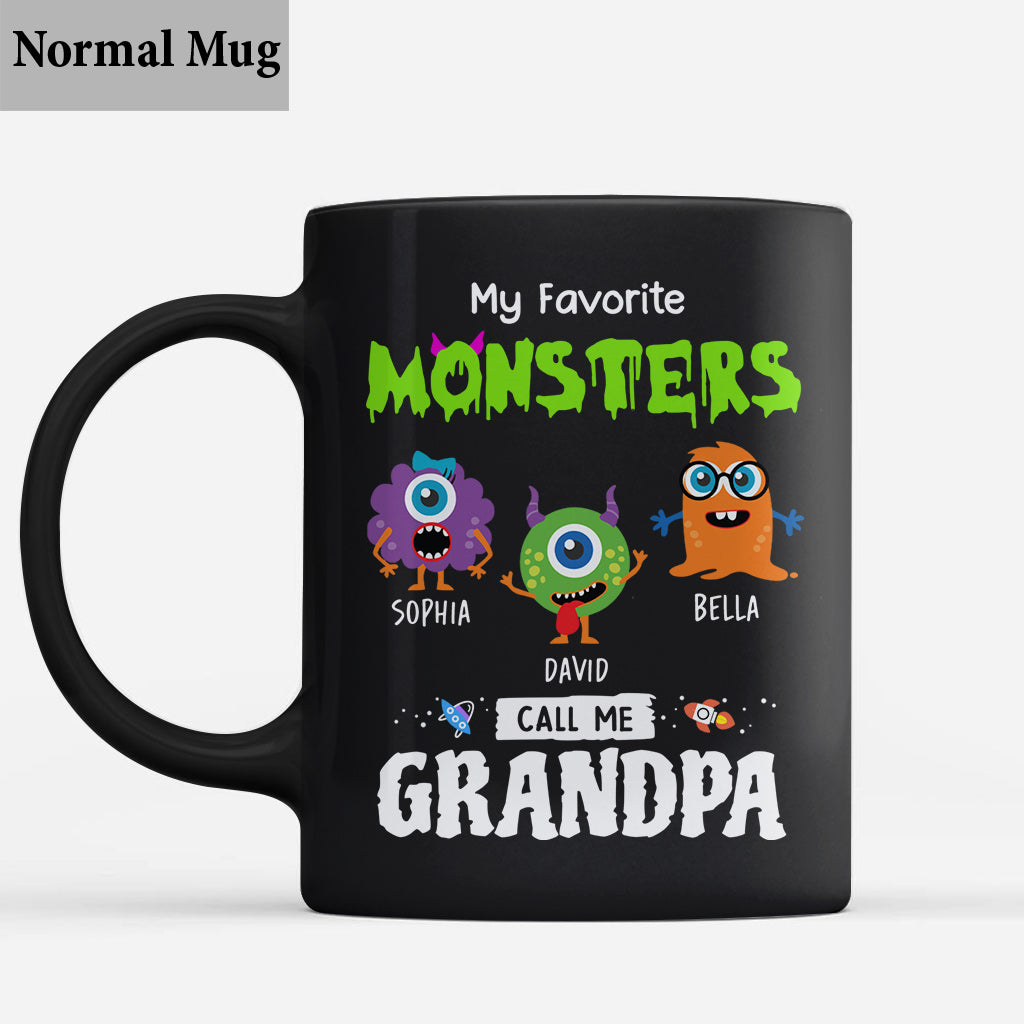 Mes monstres préférés m'appellent Papi Papa - Mug personnalisé pour Papi