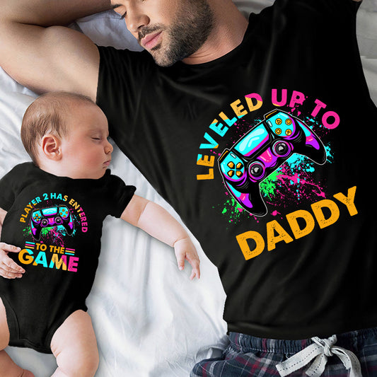 Passez au niveau supérieur et devenez papa/grand-père... - T-shirt et body bébé personnalisés inspirés des jeux vidéo