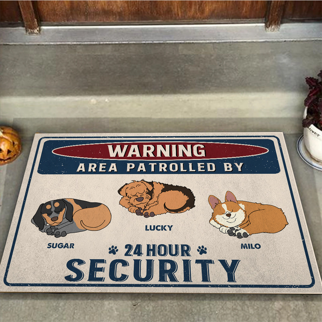 24 Hour Security - Personalized Dog Doormat