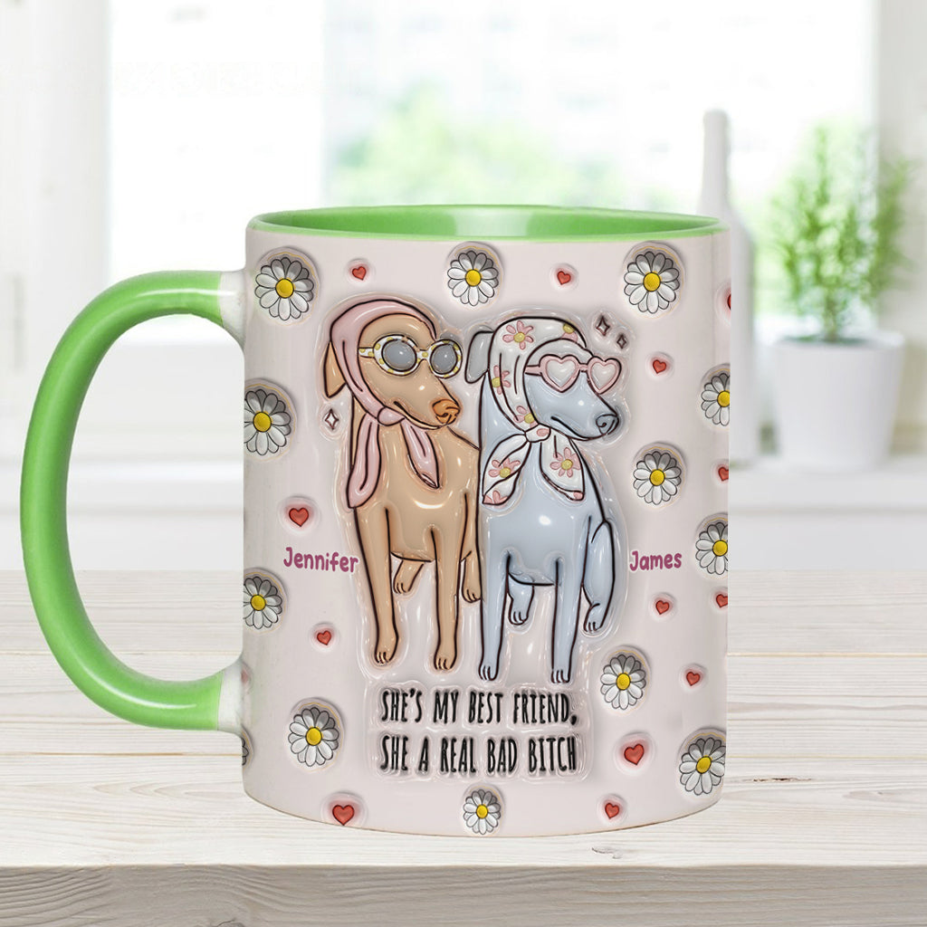 She's My Best Friend - Personalized Bestie Accent Mug