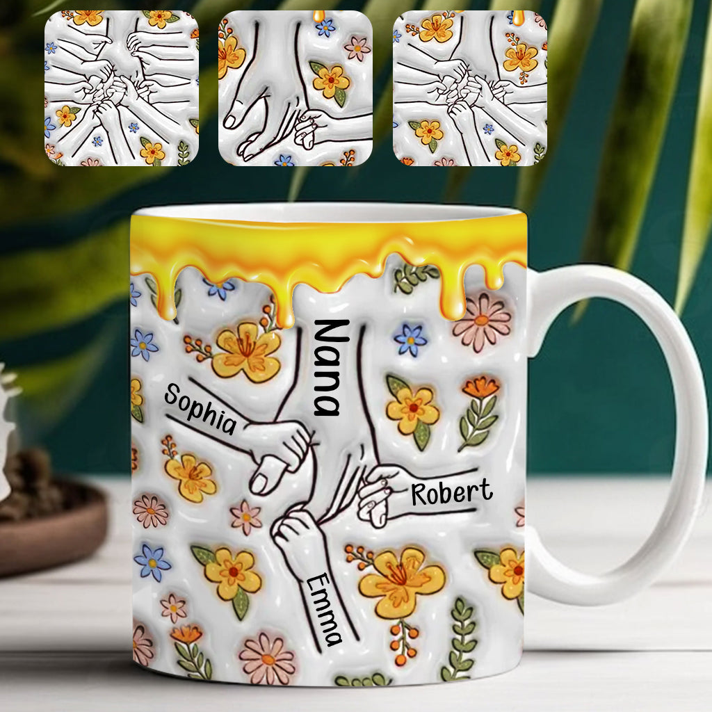 Tu nous tiens la main - Mug personnalisé pour maman