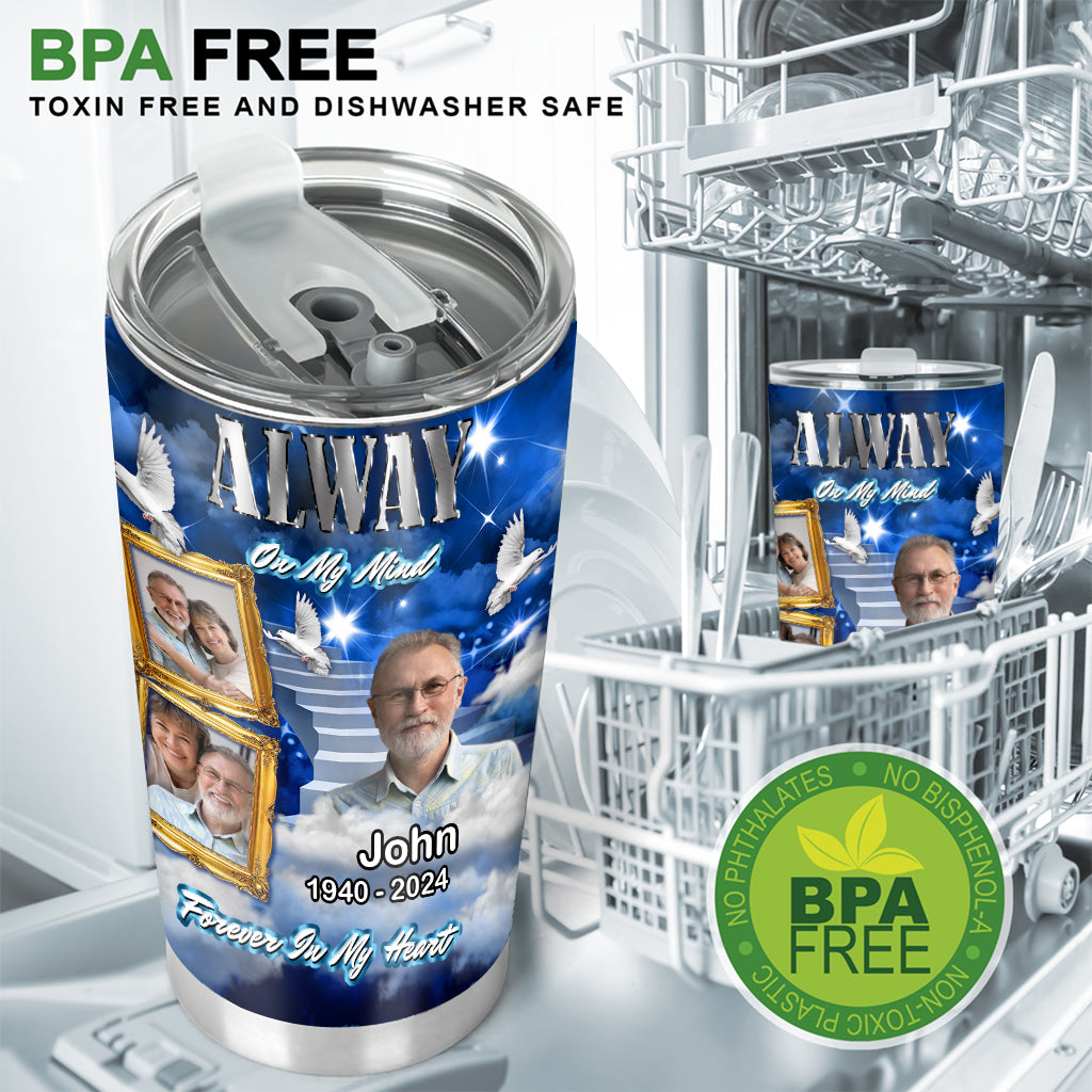 Toujours dans mes pensées, à jamais dans mon cœur - Gobelet commémoratif personnalisé