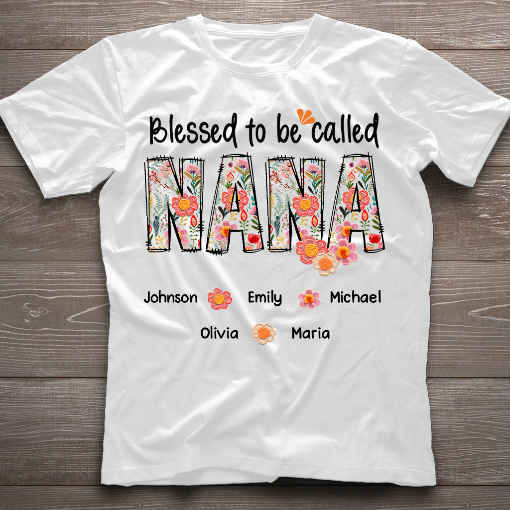 T-shirt et sweat à capuche personnalisés « Bénie d'être appelée Nana » style floral
