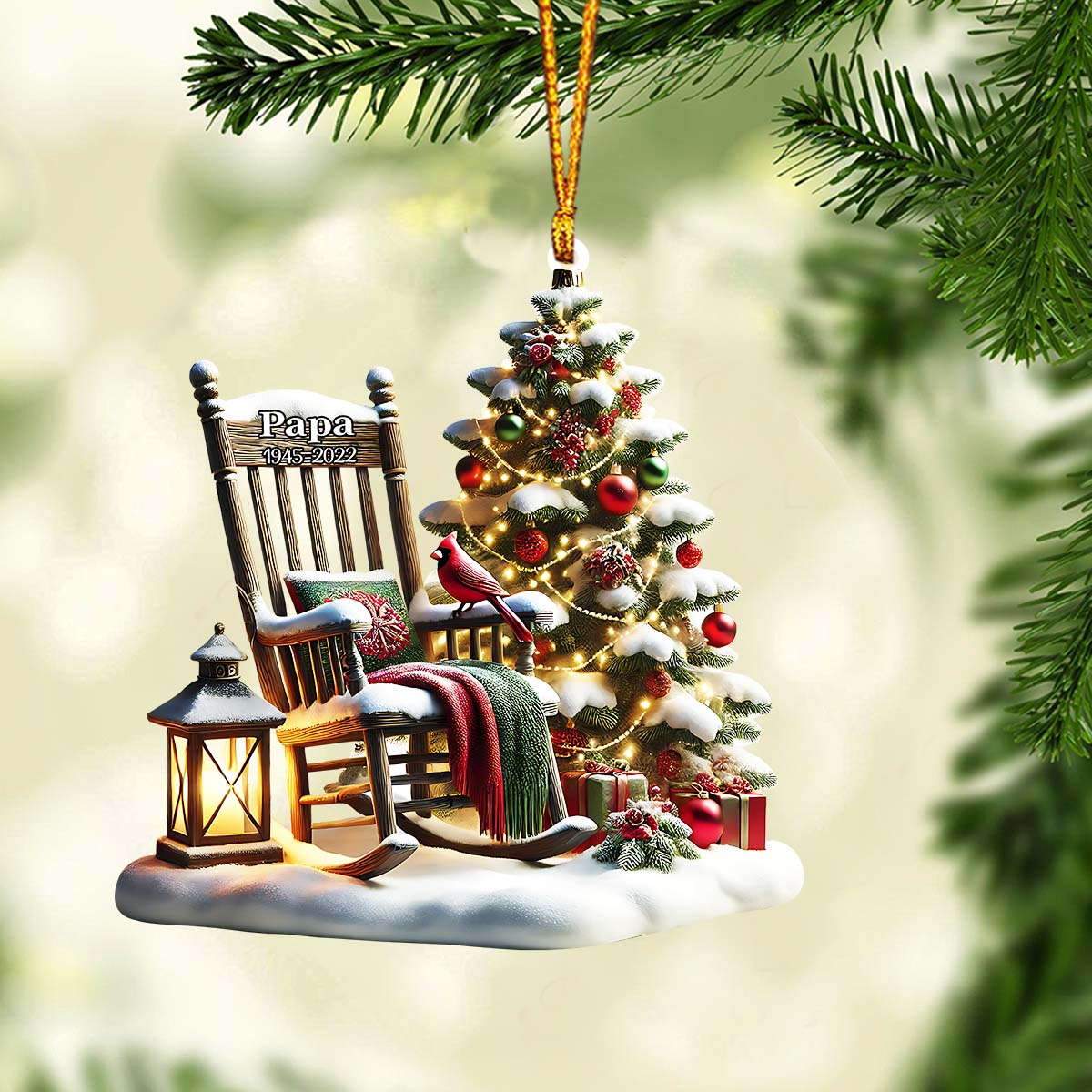 Noël au paradis - Ornement commémoratif personnalisé