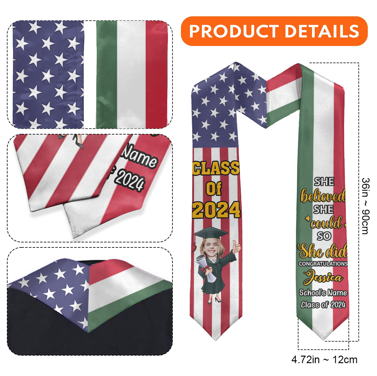 Graduation Girl 2024 - Personalized Graduation Graduation Stole