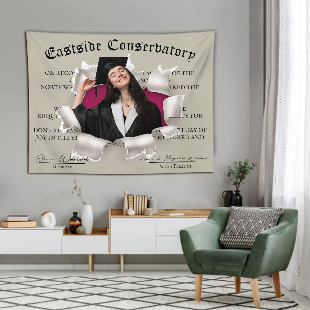 Diploma - Personalized Graduation Wall Tapestry