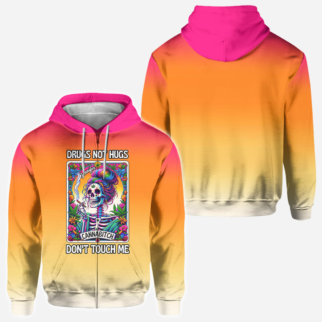 Cannab*tch - T-shirt personnalisé avec motif cannabis intégral