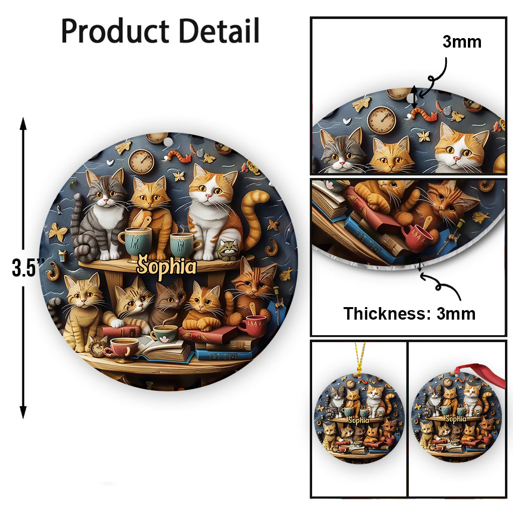 Just Love Books & Cats - Personalized Book Ornament