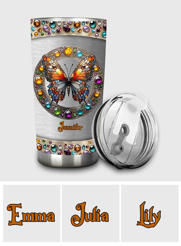 Beauté du vitrail - Gobelet papillon personnalisé