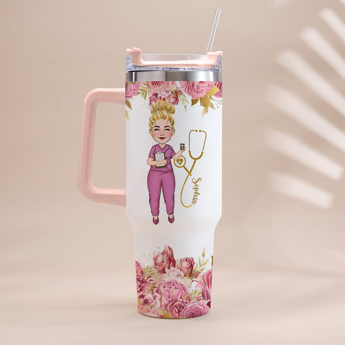 Informations nutritionnelles pour infirmières - Gobelet isotherme personnalisé avec poignée