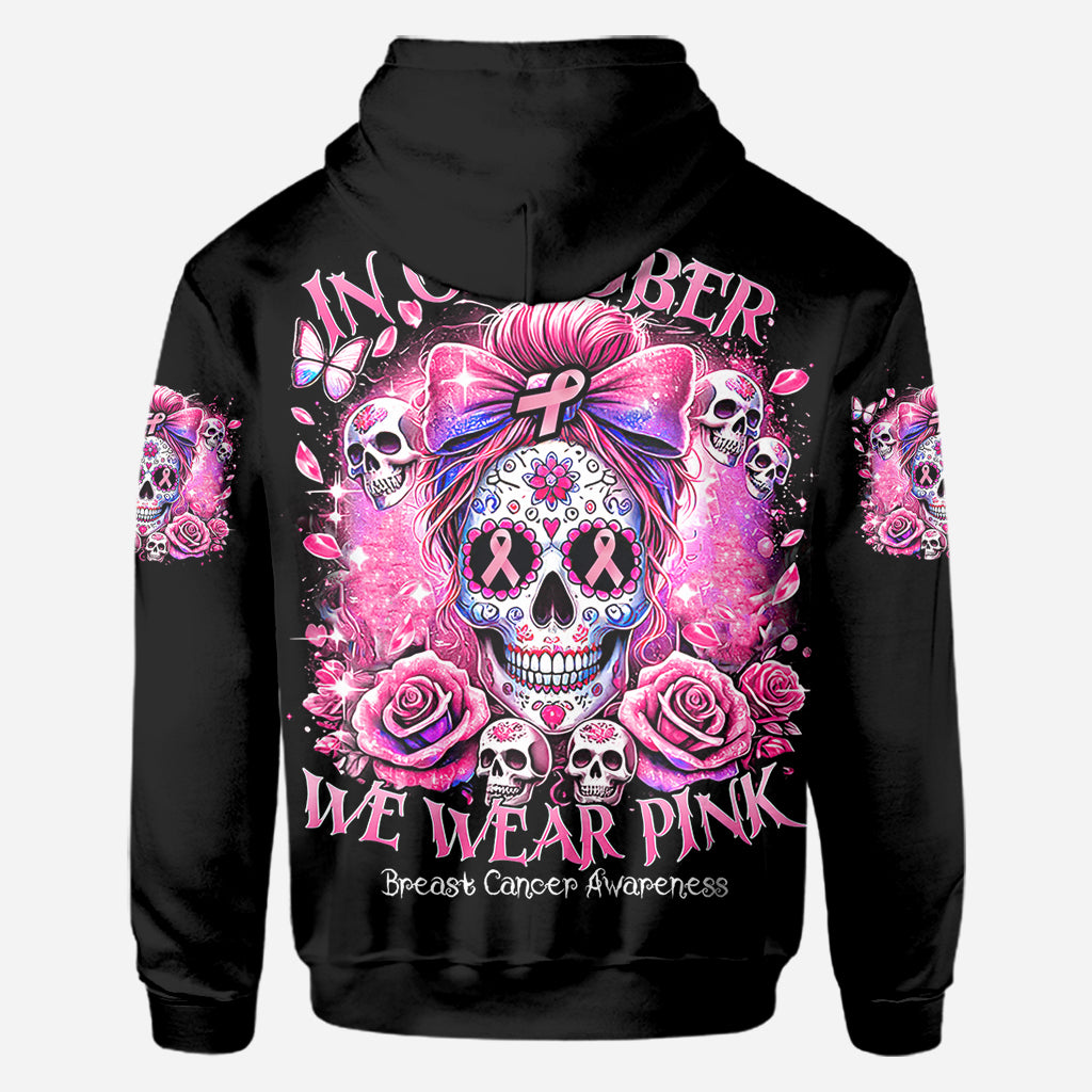 En octobre, on porte du rose - T-shirt personnalisé intégral pour la sensibilisation au cancer du sein