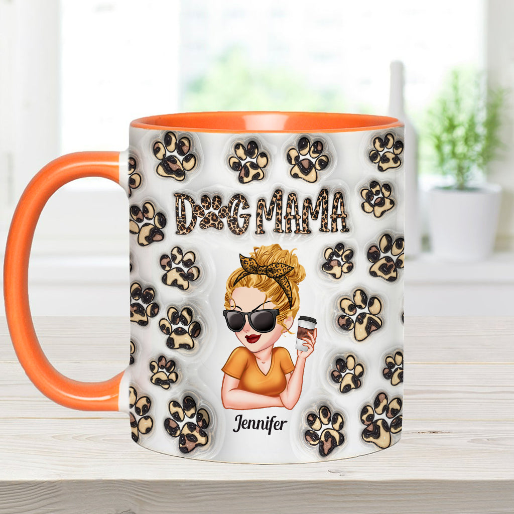 Mug personnalisé avec motif de bébé vache Highland style western et chien